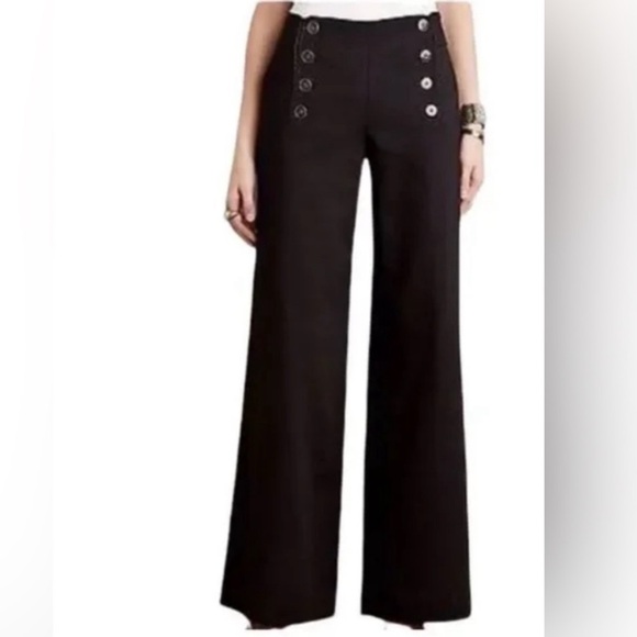elevenses Pants - Anthropologie Elevenses Pants Size 10 High-Waisted Wide Leg Flare Sailor Tencel